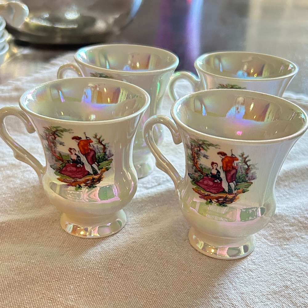 Set of 4 espresso coffee cups Porcelain